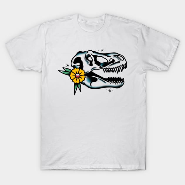 T-Rex Skull T-Shirt by LoudMouthThreads